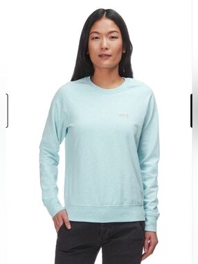Patagonia Pastel P-6 Label Ahnya Crew Sweatshirt Size‎ M Blue Logo Pullover